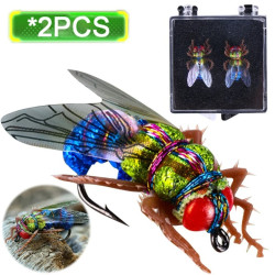 2PCS/BOX 1.5CM 0.2G 12#HOOK Bionic Fly Fishing Bait 