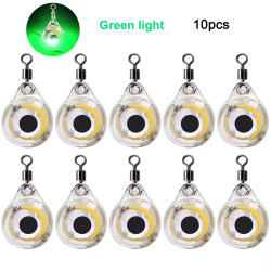 10Pcs Mini Fishing Lure Light Luminous Lure for Attracting Fish Green Light