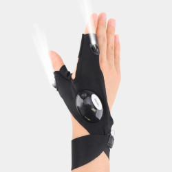 Right Hand LED Half Finger Glove for Night Fishing 