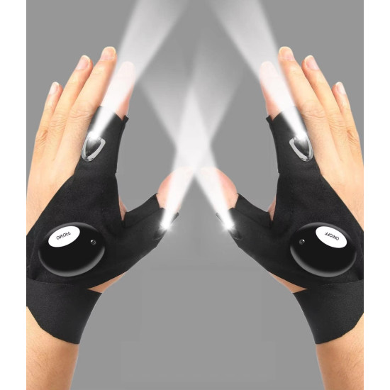 A Pair LED Half Finger Glove for Night Fishing 
