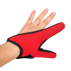 Left Hand Fishing Gloves 2 Fingers Protector (Red)