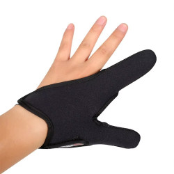 Left Hand Fishing Gloves 2 Fingers Protector (Black)