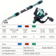 1.8m Fishing Pole Set Full Kits With Telescopic Fishing Rod And Spinning Reel Baits Hooks Travel Pole Set