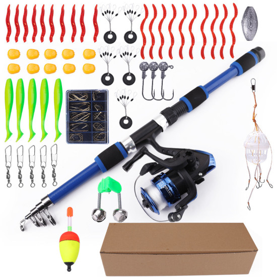 1.8m Fishing Rod with 55pcs Fishing accessories BLUE