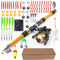 1.8m Fishing Rod with 55pcs Fishing accessories Yellow