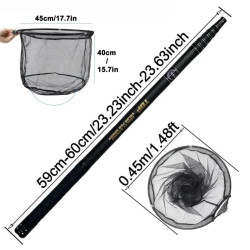 328cm/129inch Total Length,Ultralight 414g,Portable Fishing Landing Net,Carbon Fiber Telescopic Net,Alloy Net Head
