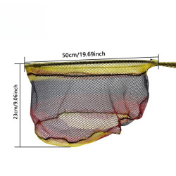 3M Pole + 50cm Net Head Portable Fishing Landing Net (Carbon Fiber Telescopic Net, Alloy Net Head)