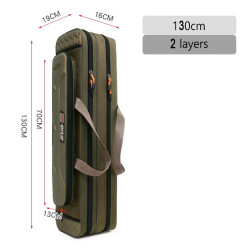 Multifunctional Hard Spinning Fishing Rod Bag 2 Layers 130CM