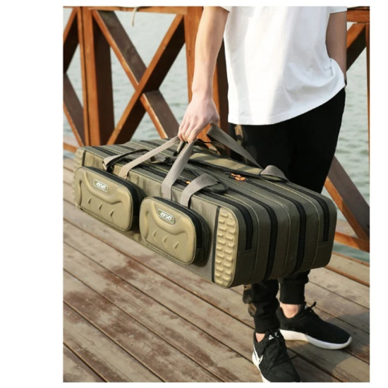 Multifunctional Hard Spinning Fishing Rod Bag 2 Layers 130CM