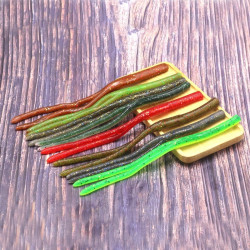 10pcs/bag Dual Tail Stick Soft Lure 138mm 3.8g 4g Worm Silicone Fishing Lure