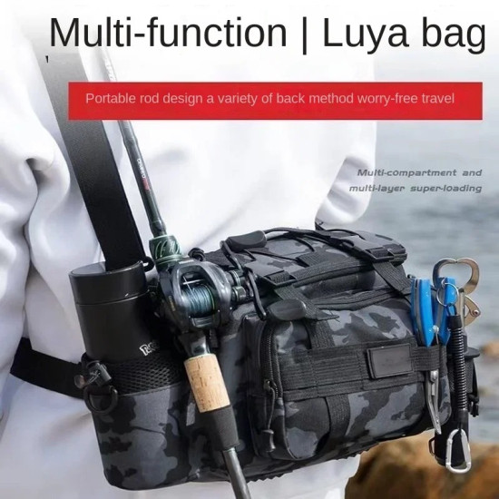 Fishing tackle shoulder bag