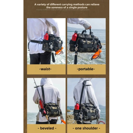Fishing tackle shoulder bag