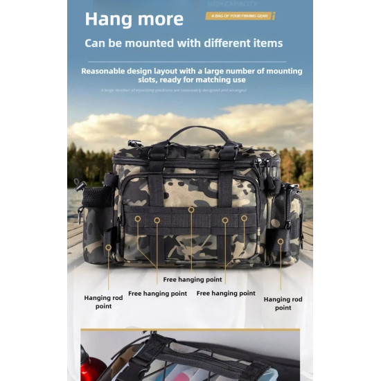 Fishing tackle shoulder bag