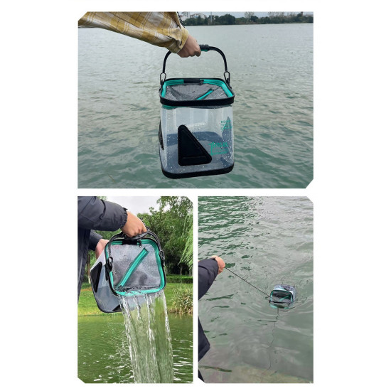 13L Foldable EVA Thickened Fish Bucket with Oxygen Pump