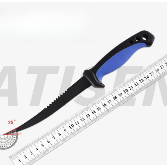 Stainless Steel Fish Filleting Knife Meat Cutting Fish Killing Knife 6.5inch with spoon