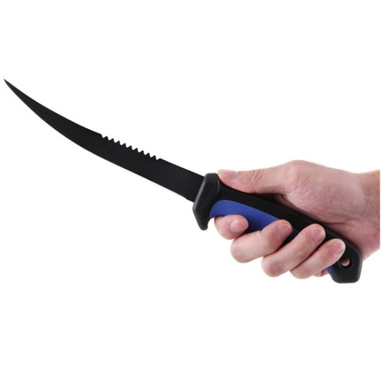 Stainless Steel Fish Filleting Knife Meat Cutting Fish Killing Knife 6.5inch with spoon