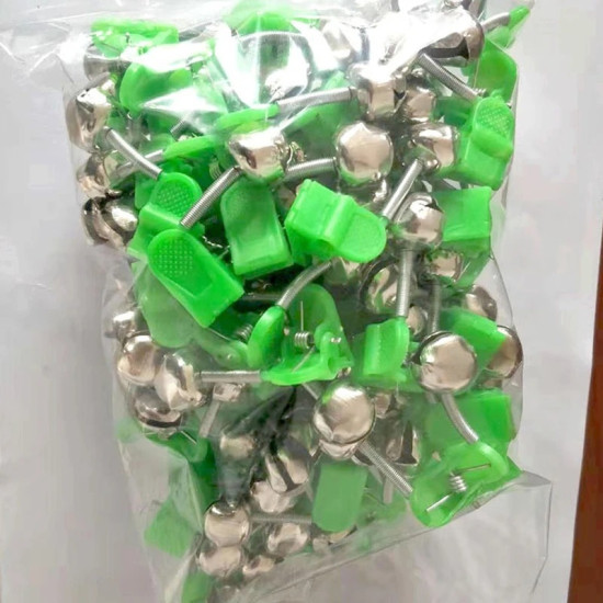 100Pcs Fishing Bite Alarms Angling Rod Stalk Bells Clamp Fishing Gear Accessories