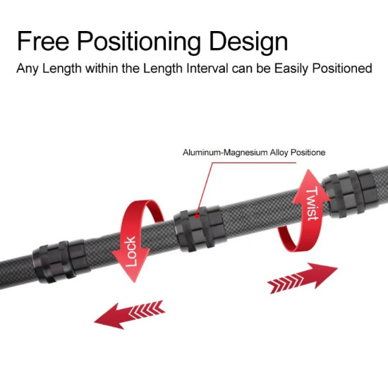 Carbon Fiber Fishing Net Telescoping Handle Pole  