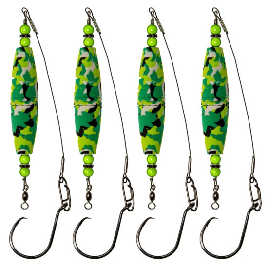 4pcs Catfish Float Rigs with Hook High Buoyancy Fishing Bobbers