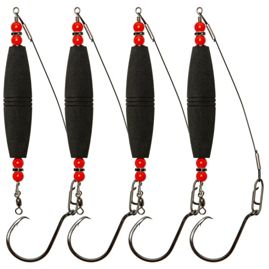4pcs Catfish Float Rigs with Hook High Buoyancy Fishing Bobbers