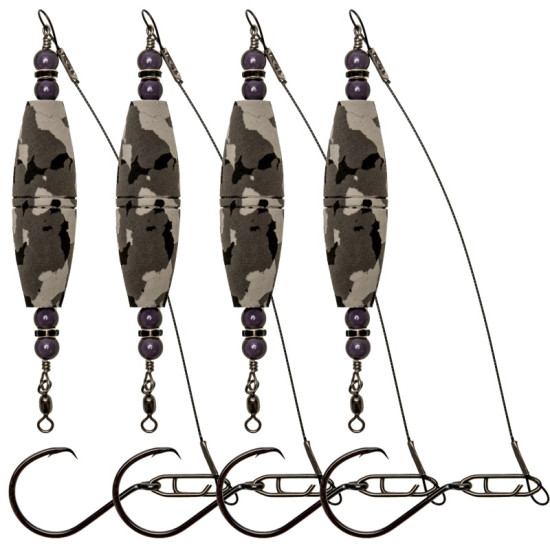 4pcs Catfish Float Rigs with Hook High Buoyancy Fishing Bobbers