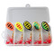 5pcs/box Composite Sequins Rotating Sequins Metal Hand-Cranked Copper Column Three Hook Lueya Bait Set