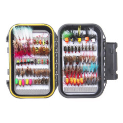 90pcs/box Trout Fly Fishing Flies Collection 90Pcs Flies Dry Wet Nymph Streamers Fly Assortment with Fly Box Flyfishing Fly Lures Kits