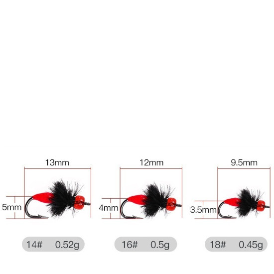 5pcs/box  Rotating Fly Fishing Lure 