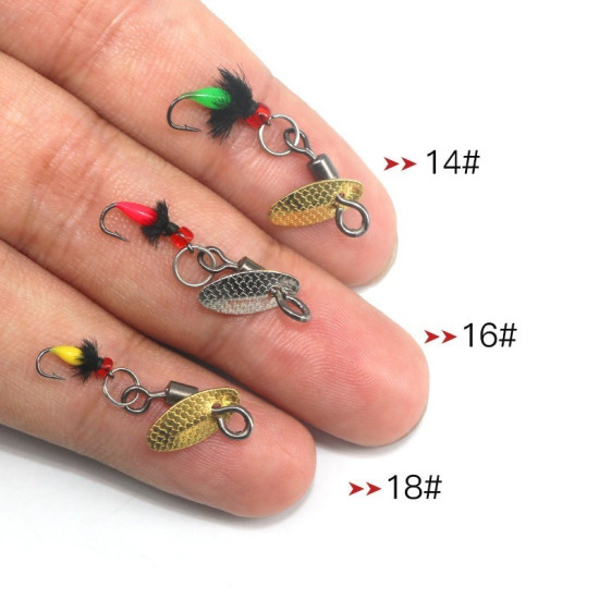 5pcs/box  Rotating Fly Fishing Lure 