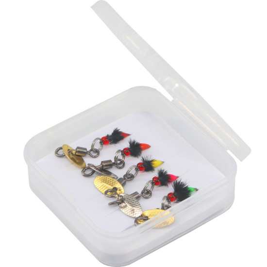 5pcs/box  Rotating Fly Fishing Lure 