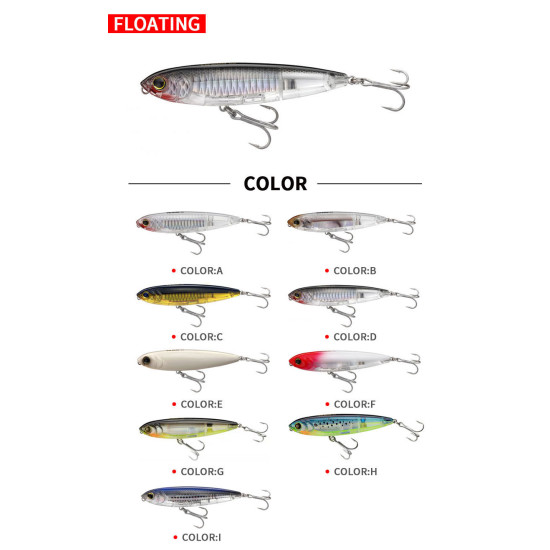 100mm 17.5g Pencil Topwater Bait Fishing Lures 