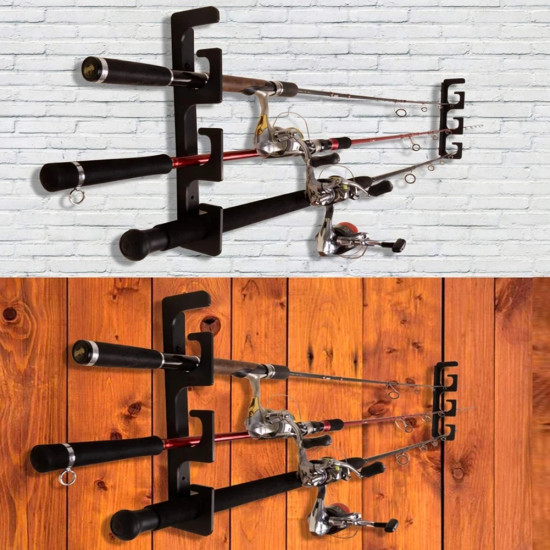 2 Pairs Metal Fishing Rod Bracket For 6 Rods