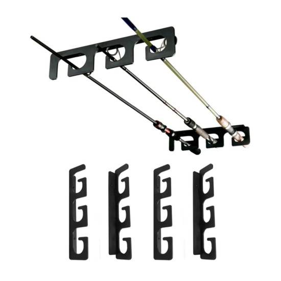 2 Pairs Metal Fishing Rod Bracket For 6 Rods