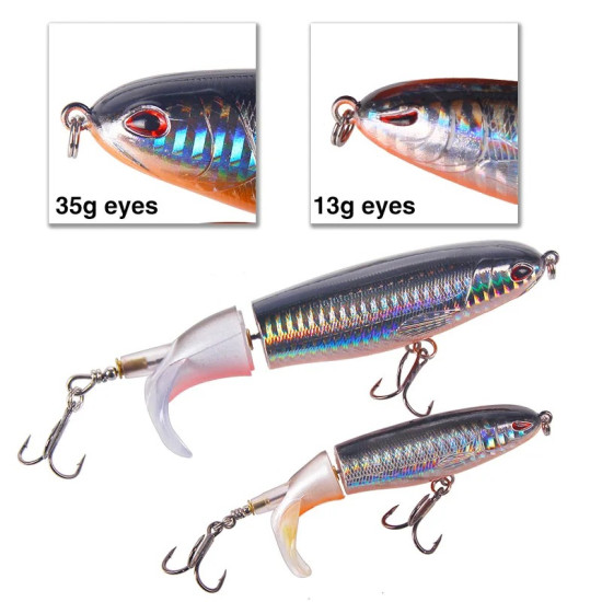 Topwater Fishing Lure With Soft Rotating Tail 14cm/35g