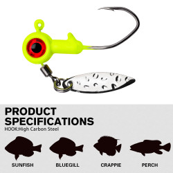 10PCS/Bag 1.4g/1.6g/3g Jig Head Hook Set Sharp Barbed Jigging Heads Hooks with Spinner Spoon 
