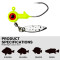 10PCS/Bag 1.4g/1.6g/3g Jig Head Hook Set Sharp Barbed Jigging Heads Hooks with Spinner Spoon 