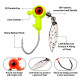 10PCS/Bag 1.4g/1.6g/3g Jig Head Hook Set Sharp Barbed Jigging Heads Hooks with Spinner Spoon 