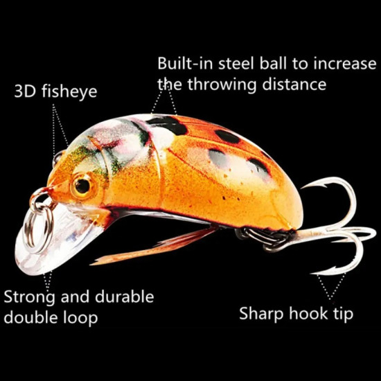 38mm/4.1g Fishing Tackle Cicada Bait Fishing Lure Insect Bug Lure Sea Beetle Crank Floating Wobblers For Bass Carp Fishing