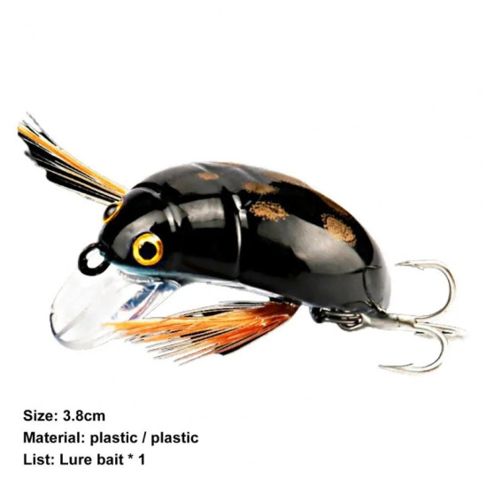 38mm/4.1g Fishing Tackle Cicada Bait Fishing Lure Insect Bug Lure Sea Beetle Crank Floating Wobblers For Bass Carp Fishing