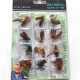 12PCS Artificial Insects Flies Fly Fishing Lures Bait Steel Sharpened Crank Hook Feather Dry Fly Lure 