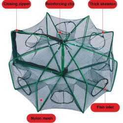 Folding Hexagonal 6-hole Diameter 60cm High 30cm Fishing Net Cage
