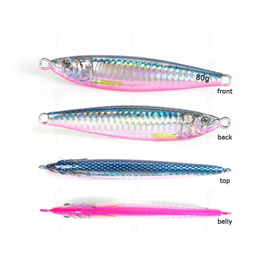 20g 30g 40g 60g 80g Fast Sinking Metal Jig Lure Saltwater Shore Casting Fishing Lure
