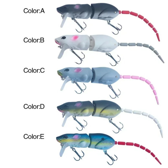 Topwater Bionic Rat Wake bait 15.5g 85mm Jointed Mouse Lure
