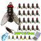 20PCS/Box Realistic Fly Fishing Lures Bait with Hook For Salmon and Trou
