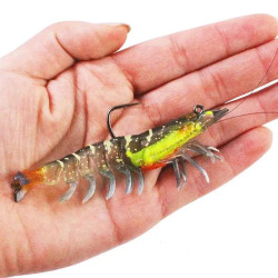 6pcs/box Artificial PVC Shrimp Soft Fishing Lure Luminous Bait (12g 9cm)