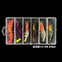 6pcs/box Artificial PVC Shrimp Soft Fishing Lure Luminous Bait (12g 9cm)