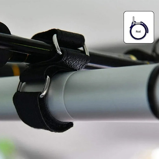 2Pcs Fishing Car Organizer Rod Holder Belt Rod Fixed Strap Carrier For Truck SUV Auto Fishing Rod Fixing Strap Accessories