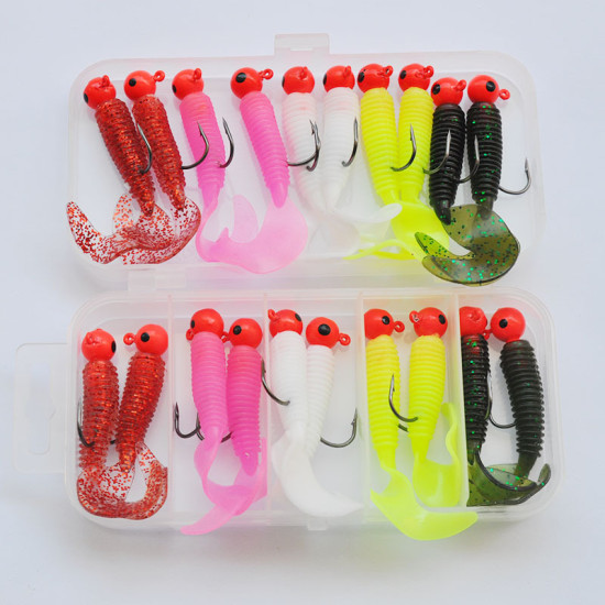 1 box 20pcs jig hook 5g 6cm soft tail lure bait 1 box 20pcs jig hook 5g 6cm soft tail lure bait