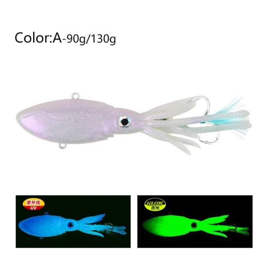 1* Luminous UV TPR 130g Octopus Fishing Soft Lures 