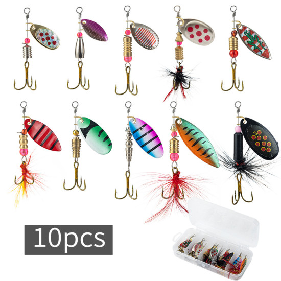 10pcs Set Metal Spoon Spinner Fishing Lure 10pcs Set Metal Spoon Spinner Fishing Lure